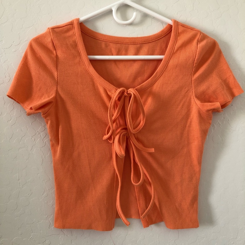 Yesstyle Orange Tie Top